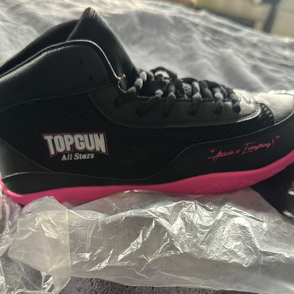 Women's Black and Pink Sneakers